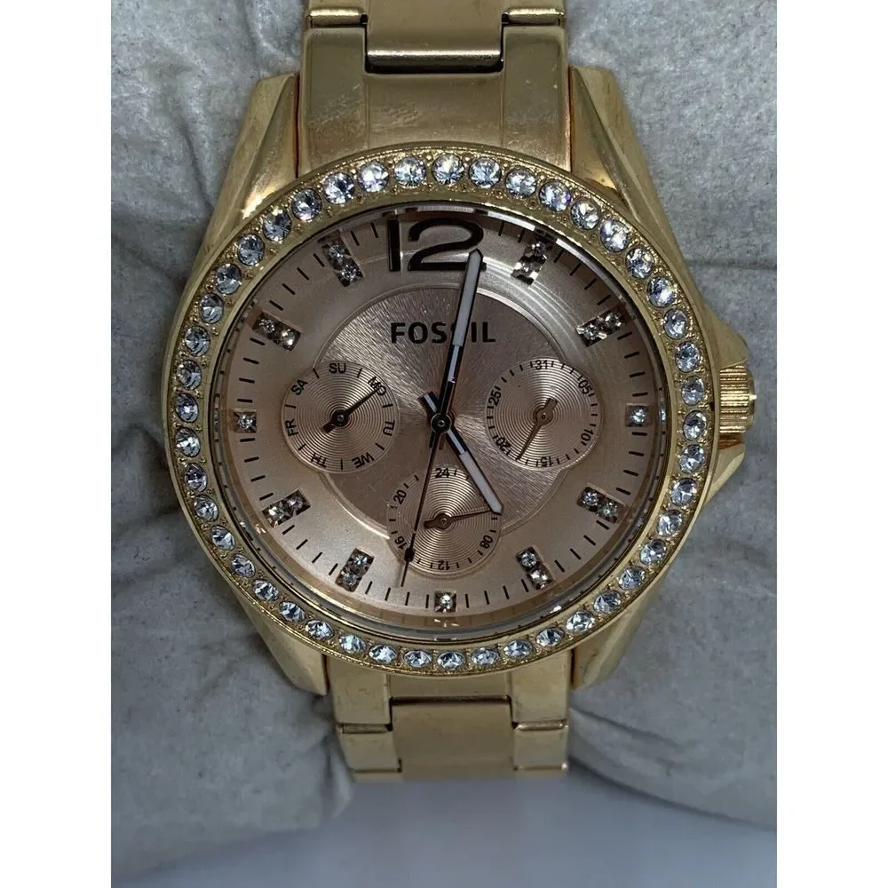 Fossil Es2811 Women's Stainless Steel Analog Rose Gold Dial Quartz Watch Aa482